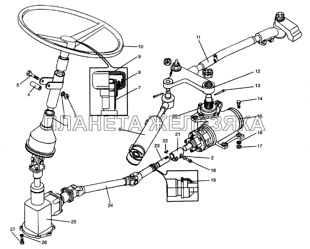 Установка рулевого управления с гидроусилителем ЛиАЗ-5256, 6212 (2006)
